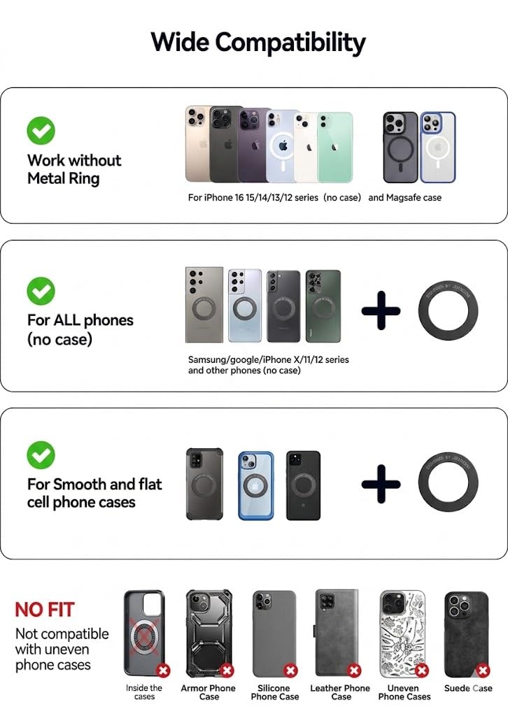 2026 Car Phone Holder | Stronger Suction & Strongest Magnet | 360° Adjustable Car Phone Mount | Universal Smartphone Holder for All iPhone & Android Devices