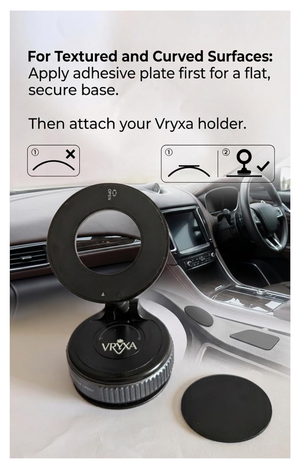 2026 Car Phone Holder | Stronger Suction & Strongest Magnet | 360° Adjustable Car Phone Mount | Universal Smartphone Holder for All iPhone & Android Devices