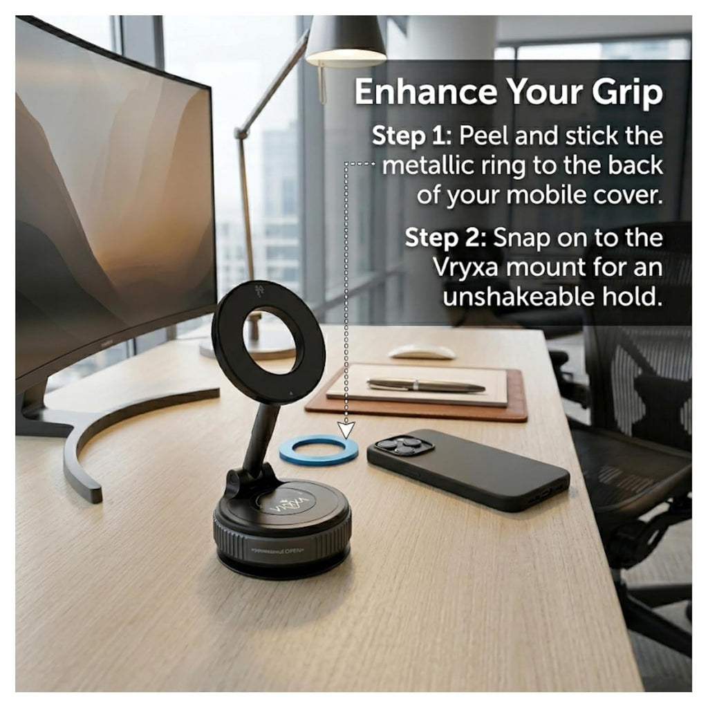 2026 Car Phone Holder | Stronger Suction & Strongest Magnet | 360° Adjustable Car Phone Mount | Universal Smartphone Holder for All iPhone & Android Devices